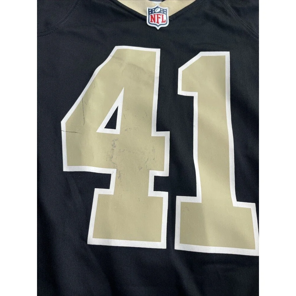 NEW ORLEANS SAINTS Alvin Kamara #41 Black Football Jersey XL Signature Embroider - Picture 4 of 11